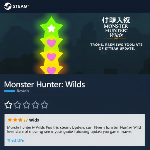 《怪物猎人：荒野》更新后 Steam遭“好评轰炸”