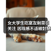 女大学生吃室友剩菜引关注 因观感不适被封禁（图4）