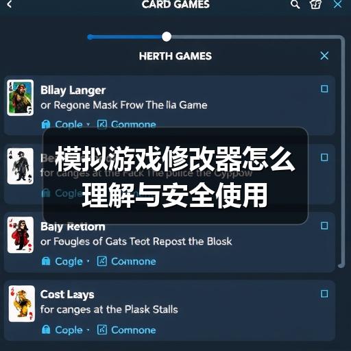 模拟游戏修改器怎么理解与安全使用